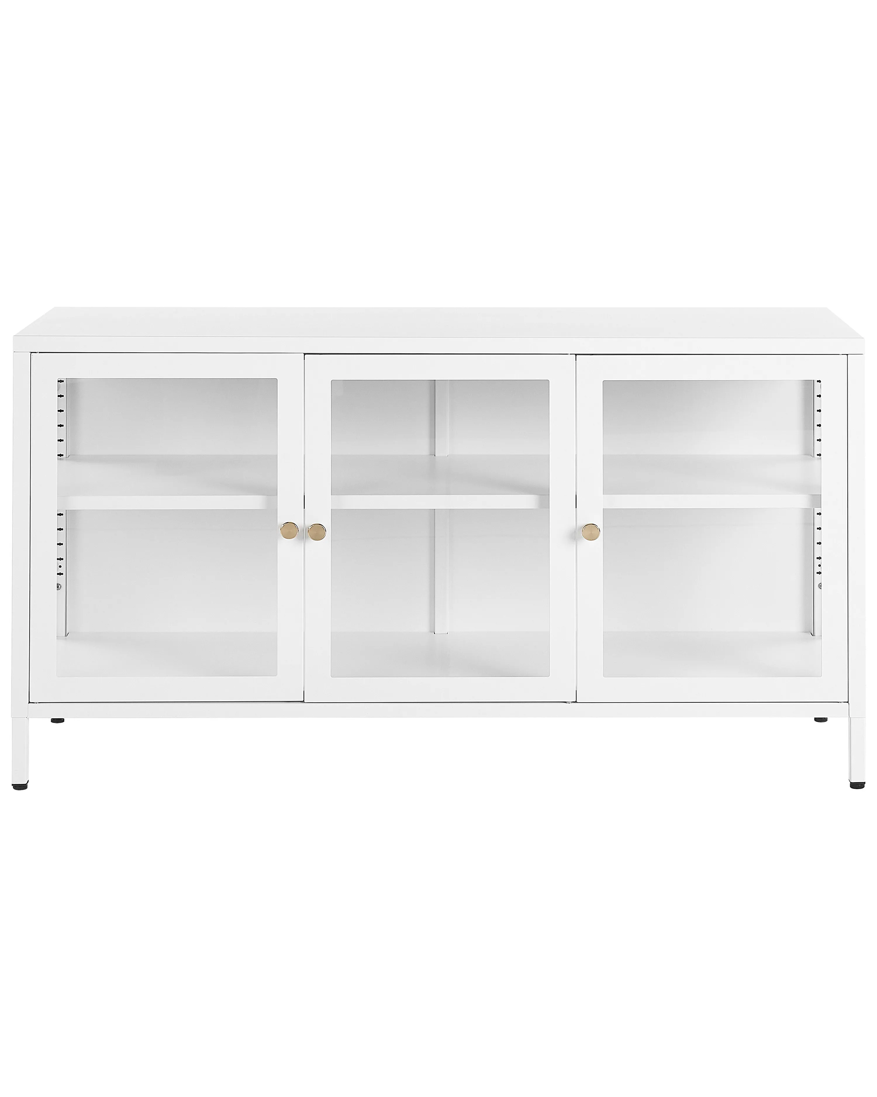 Dressoir met glazen deuren LED NEWPORT Metaal 115 cm Wit