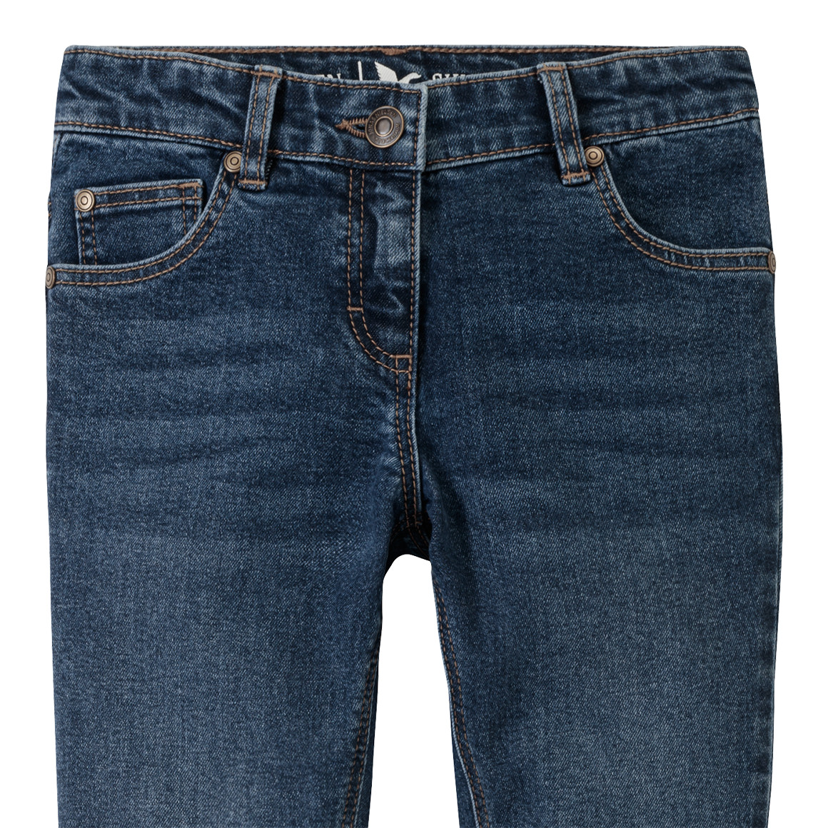 Jonas Nielsen Mädchen Skinny-Jeans mit Used-Waschung dunkelblau