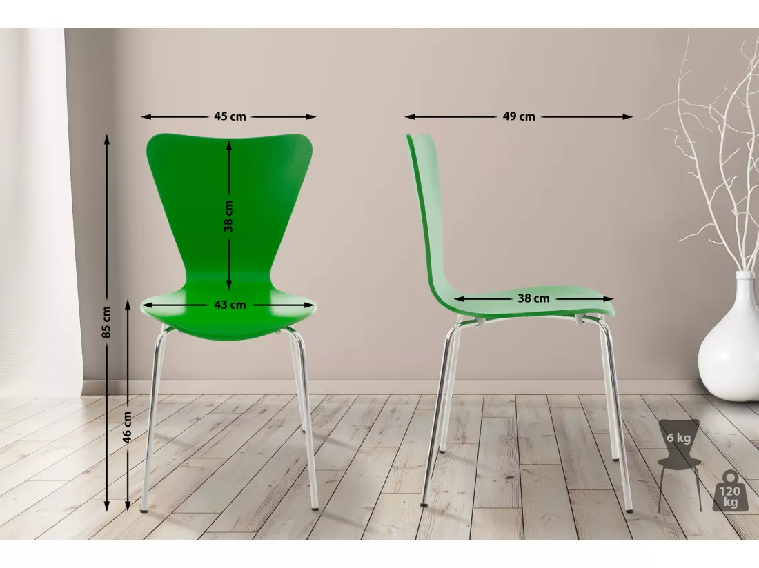 Lot de 16 Chaise de conférence - Bois & Nature - Vert - Calisto