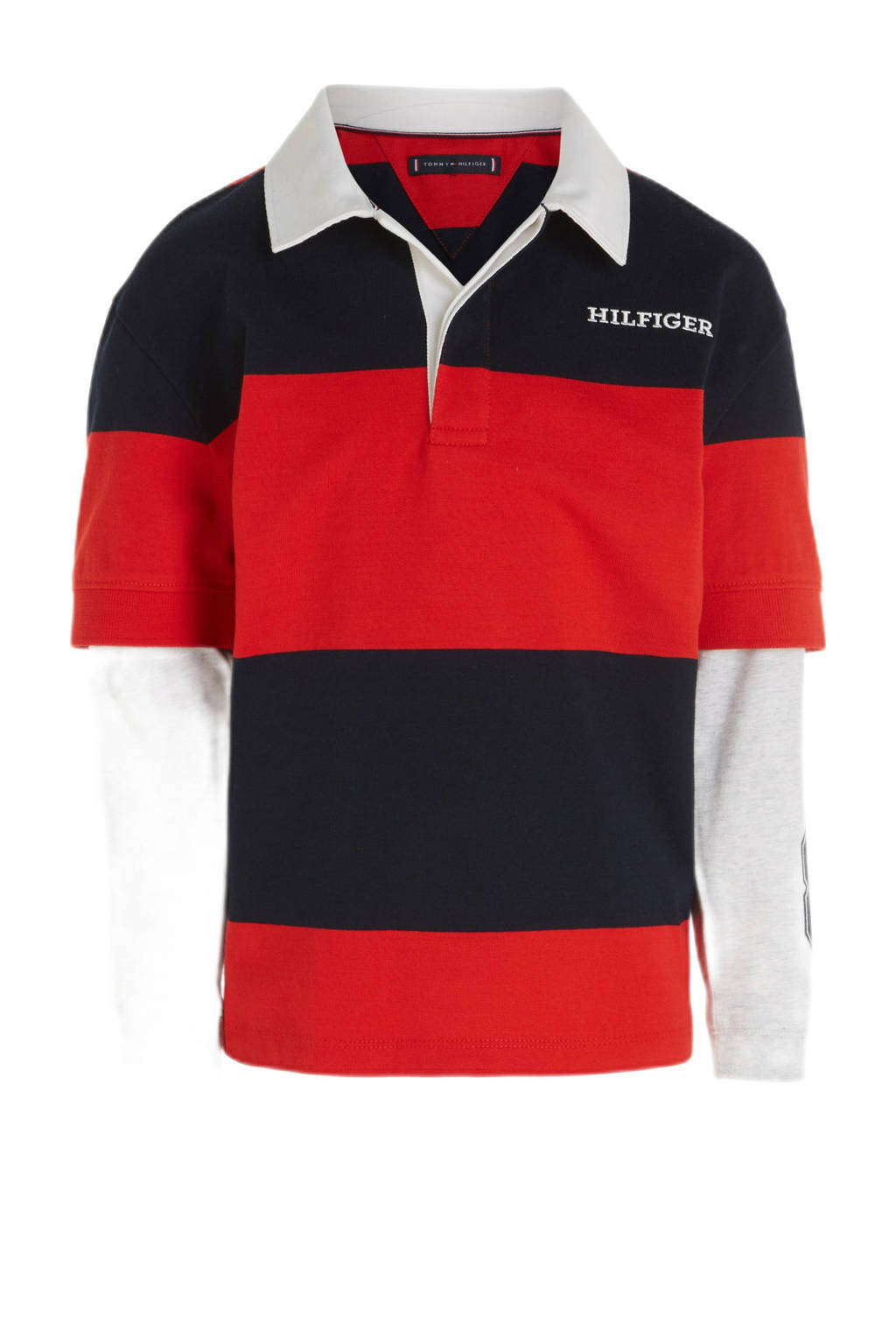 Tommy Hilfiger polo met logo rood/blauw