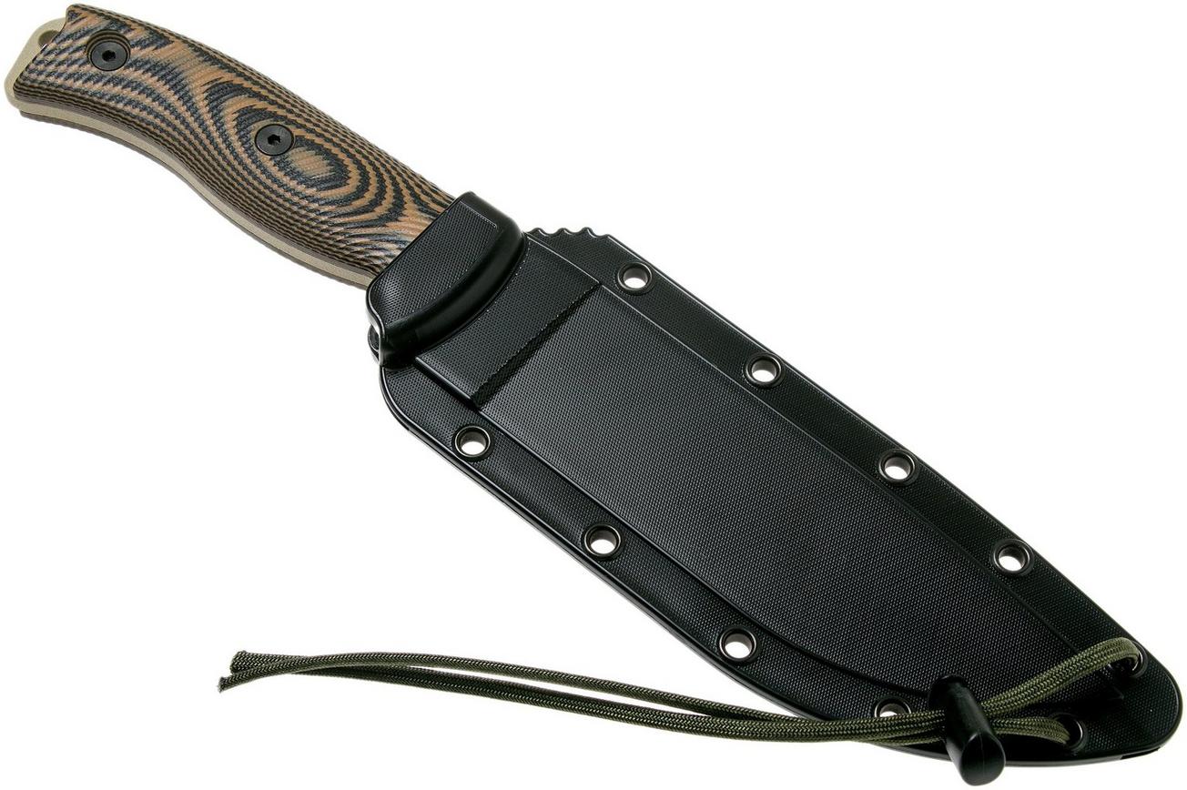 ESEE Model 6 Desert Tan Blade 3D Coyote-Black G10 survivalmes 6PDT-005 zwarte schede   clip plate