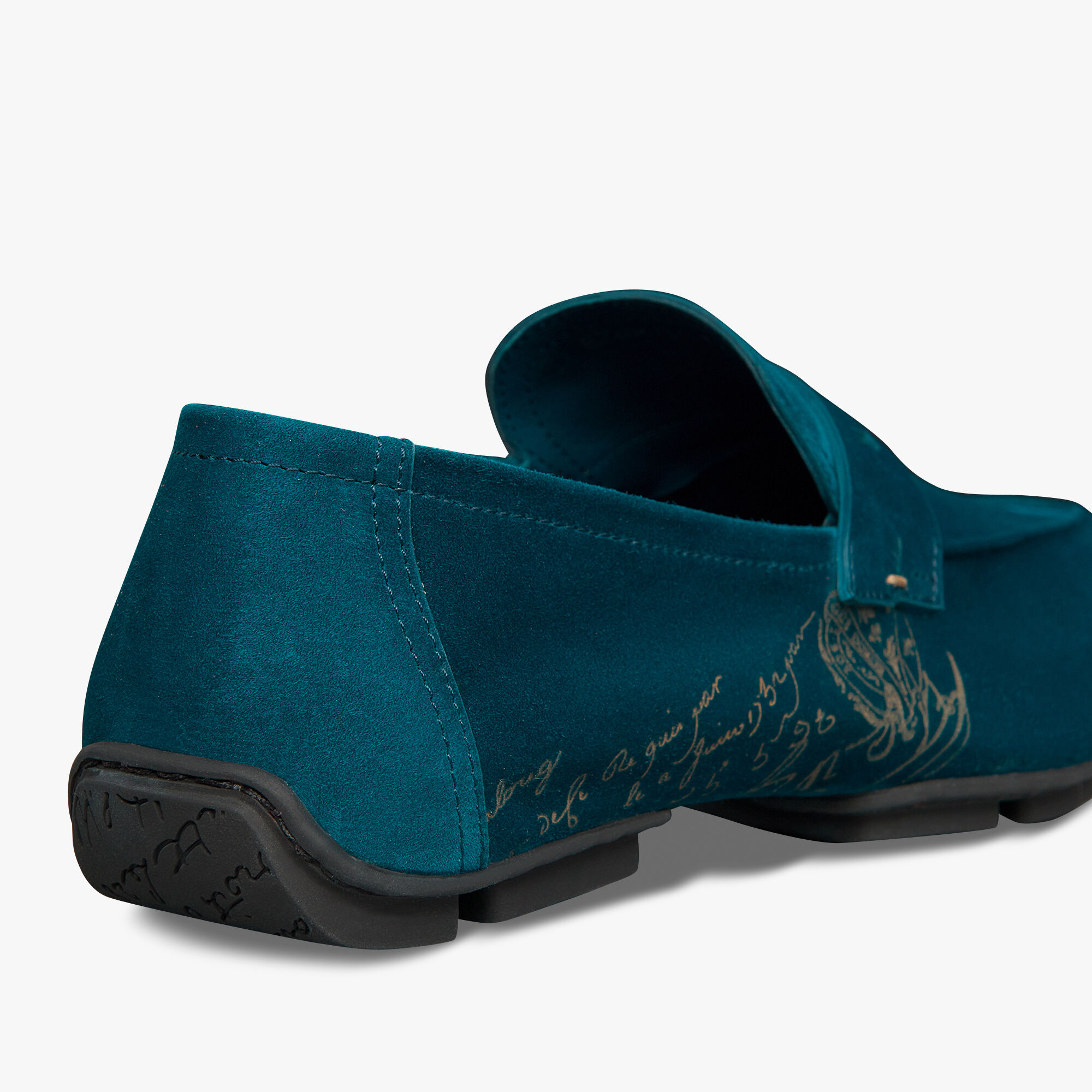Mocassin Lorenzo Drive En Cuir Camoscio Scritto