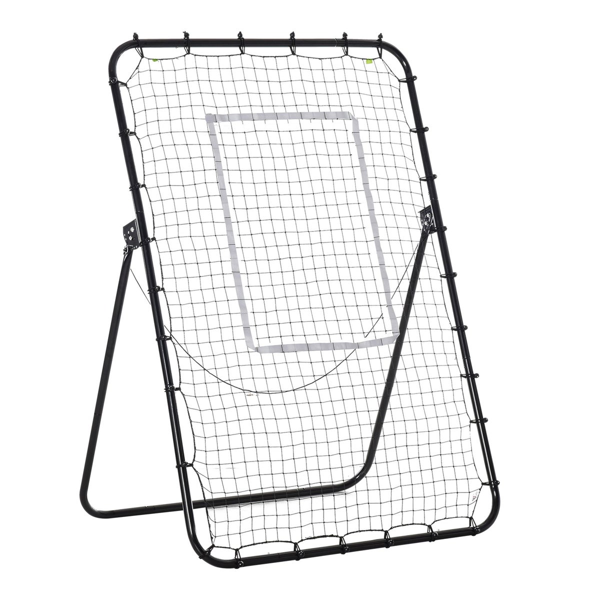 HOMCOM Football Rebounder, opvouwbaar voetbaldoel, kickback reboundmuur met 4 verstelbare niveaus, 123 x 73 x 178,5 cm, PE-net, ijzer, zwart