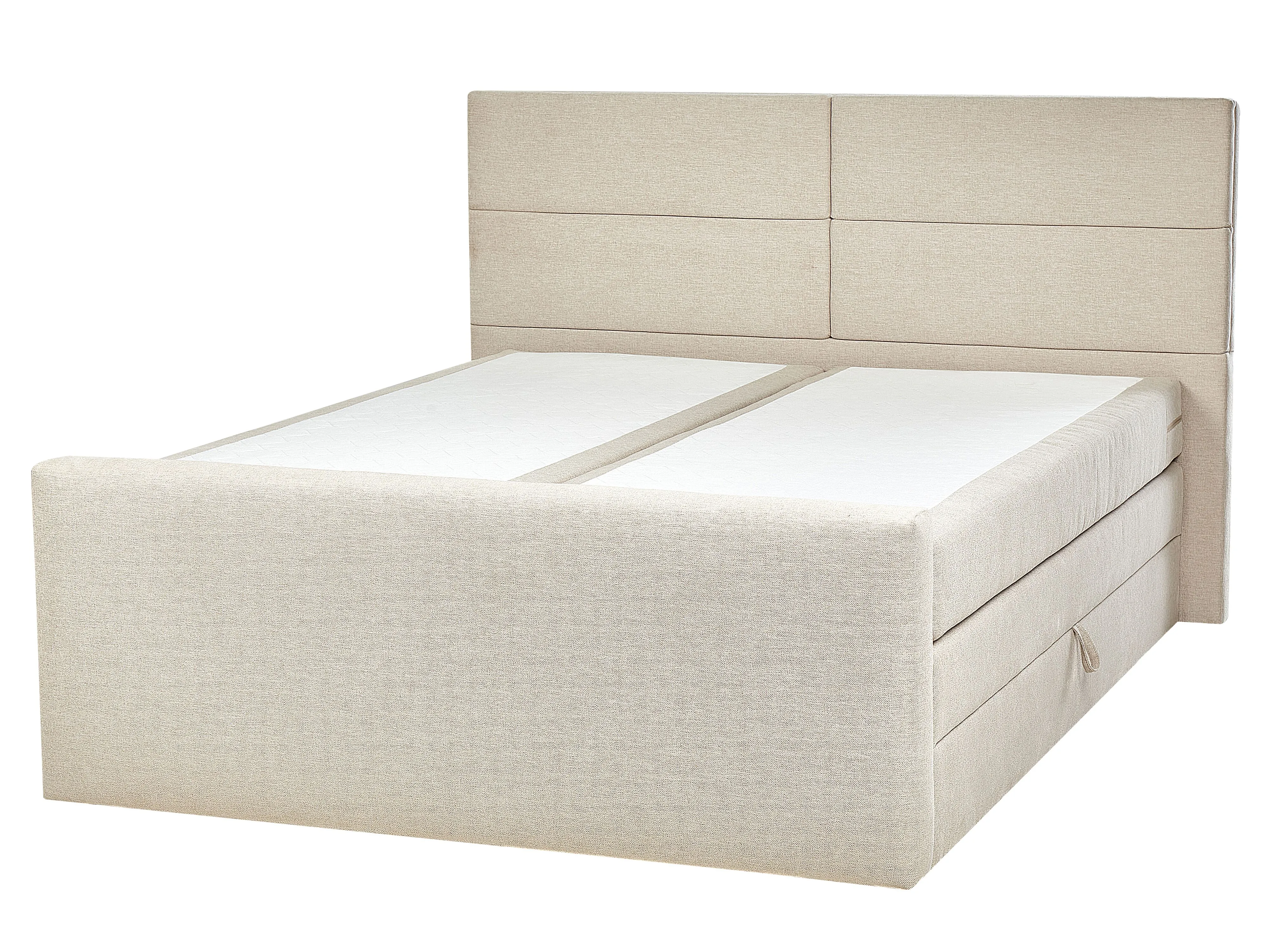 Boxspring met opbergruimte Stof ARISTOCRAT 160 x 200 cm Lichtbeige