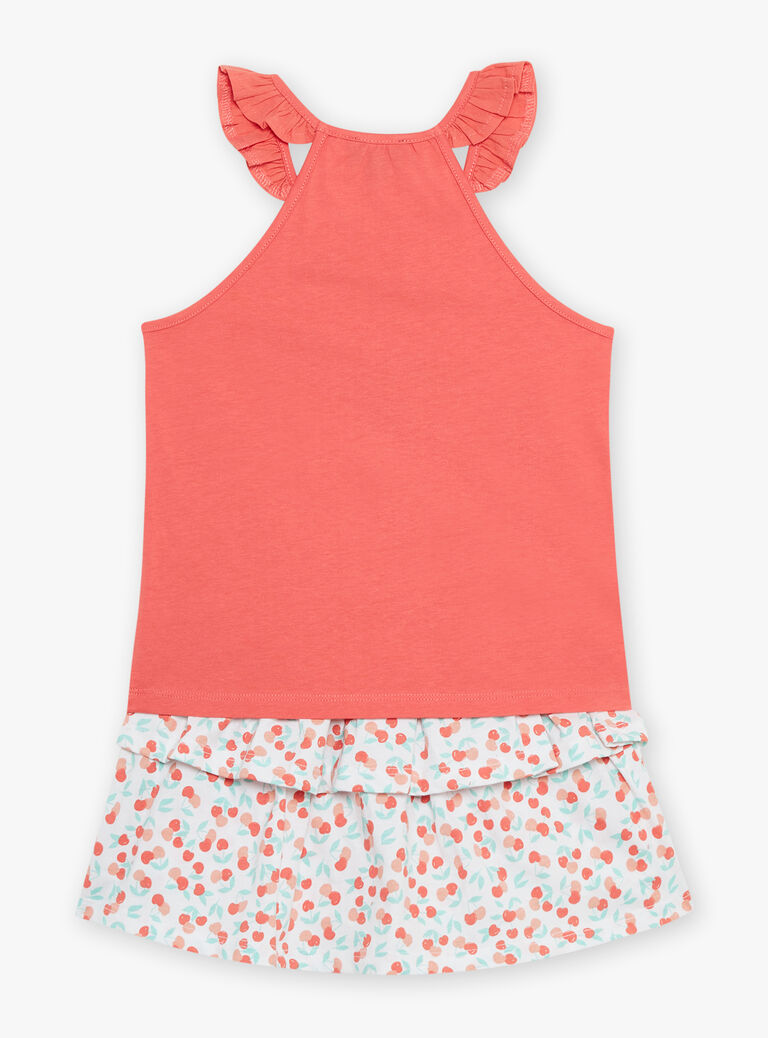 Débardeur et jupe short rouge et bleu en jersey