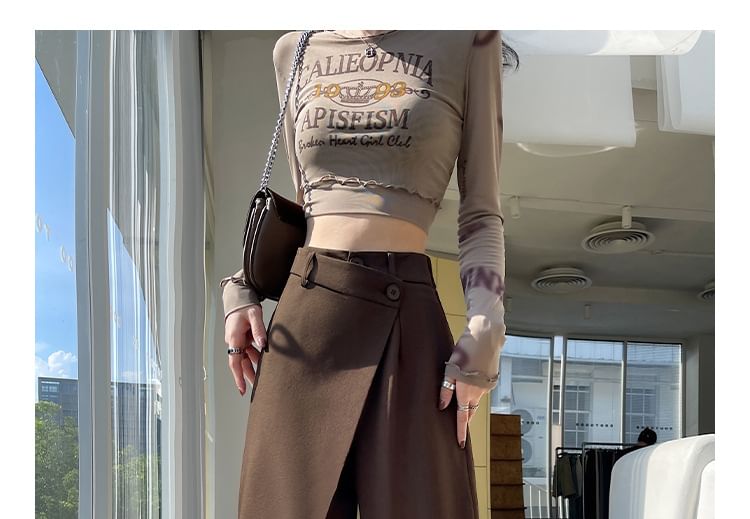 Luminato - High Rise Plain Wrap Wide Leg Broek
