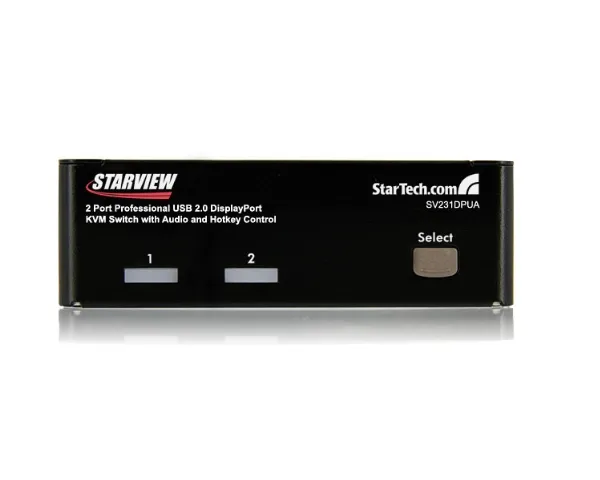 StarTech.com 2 Port DisplayPort KVM Switch - 2560x1600 @60Hz - Dual Port DP USB, Keyboard, Video, Mouse Switch Box w/ Audio for Computers and Monitors (SV231DPUA) - KVM / audio-switch - 2 x KVM / audio - 1 lokalbruger - desktop - for P/N: DP4N1USB6,