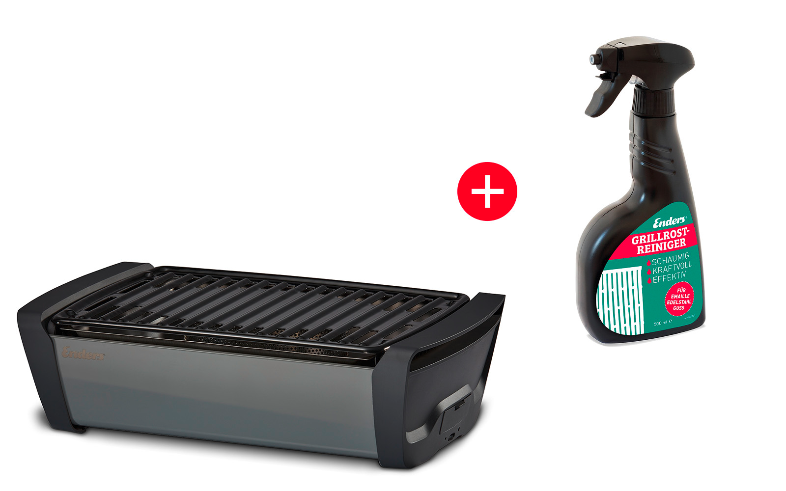 Tischgrill Aurora Grau+Grillrost-Reiniger