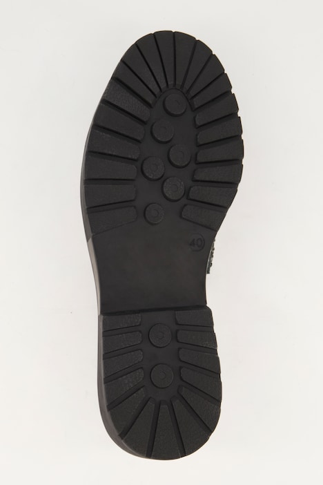 Leder-Loafer, Echtleder in Silber, Plateausohle