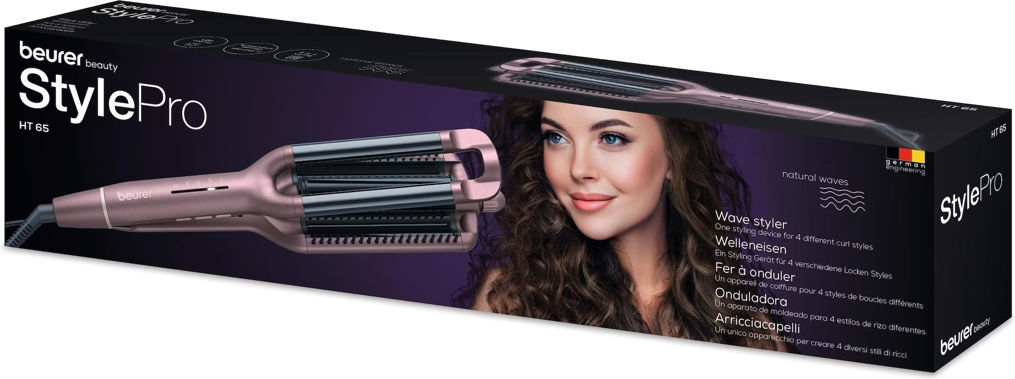 HT 65 Welleneisen Keramik Keratin Haar Lockenstyler (59423) - Roségold