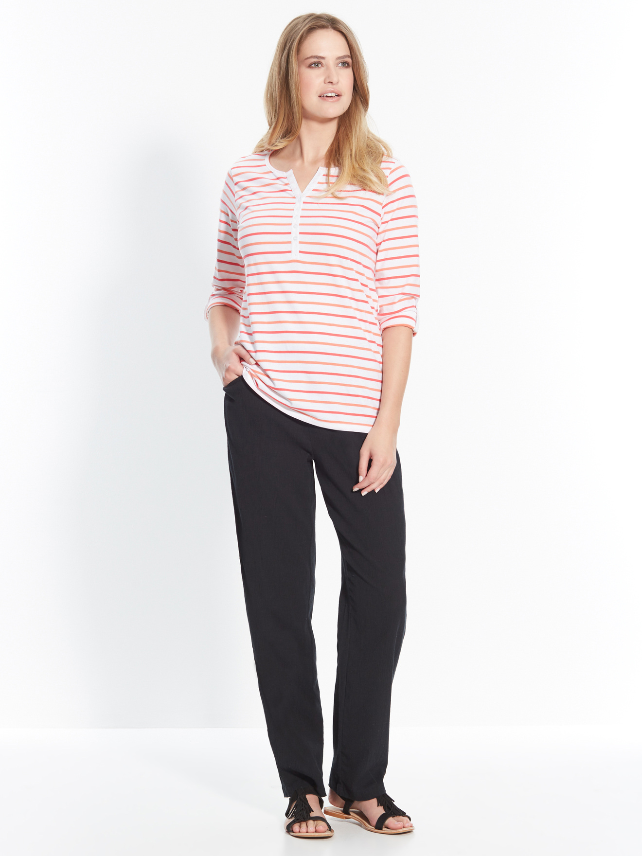 Pantalon en tissu créponné pur coton