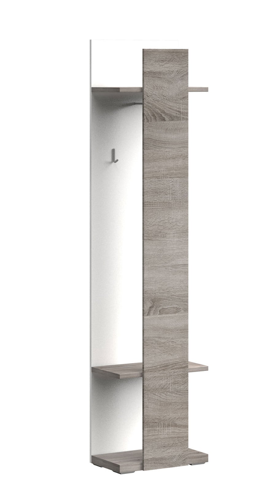 Garderobenpaneel Manhattan Type 78 Weiß/Eiche-Dekor Sägerau geschroppt 50 x 207 cm