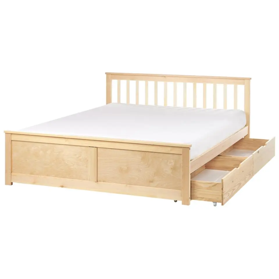 OLENDON - Bed met 2 lades - Lichtbruin - 160 x 200 cm - Dennenhout
