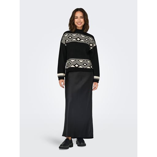 ONLY Victoria Striktrøje, Black, L