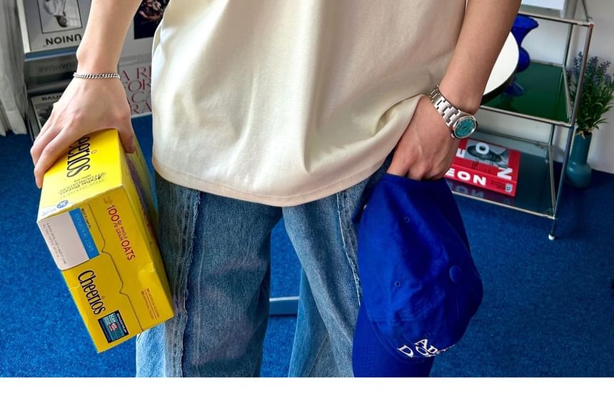 SeoulPop - T-shirt met korte mouwen en dierenprint en losse pasvorm