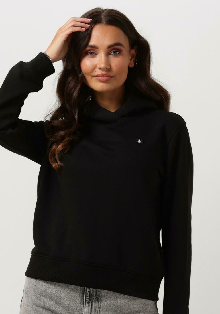 CALVIN KLEIN zwarte calvin klein sweater ck embro badge regular hoodie