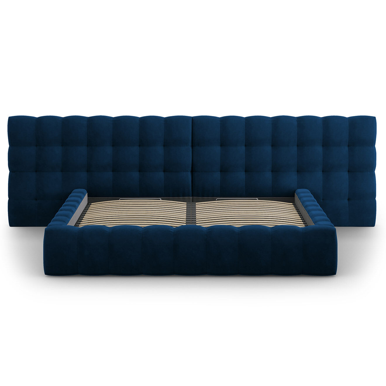 Cosmopolitan Design Lit avec coffre de rangement Bali Velours bleu roi - 200x200 cm