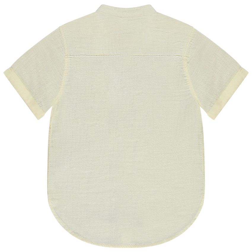 Chemise manches courtes unie en tetra pour garçon - Jaune
