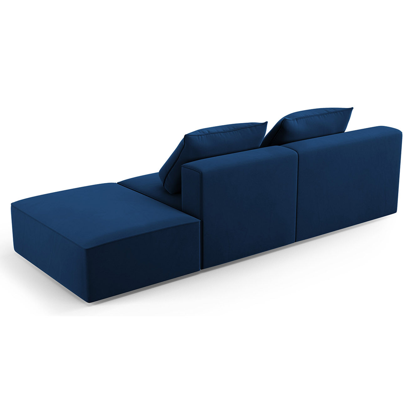 Mazzini Sofas Canapé Droit en Velours Ivy 4 Places bleu roi - 265x105x89 cm