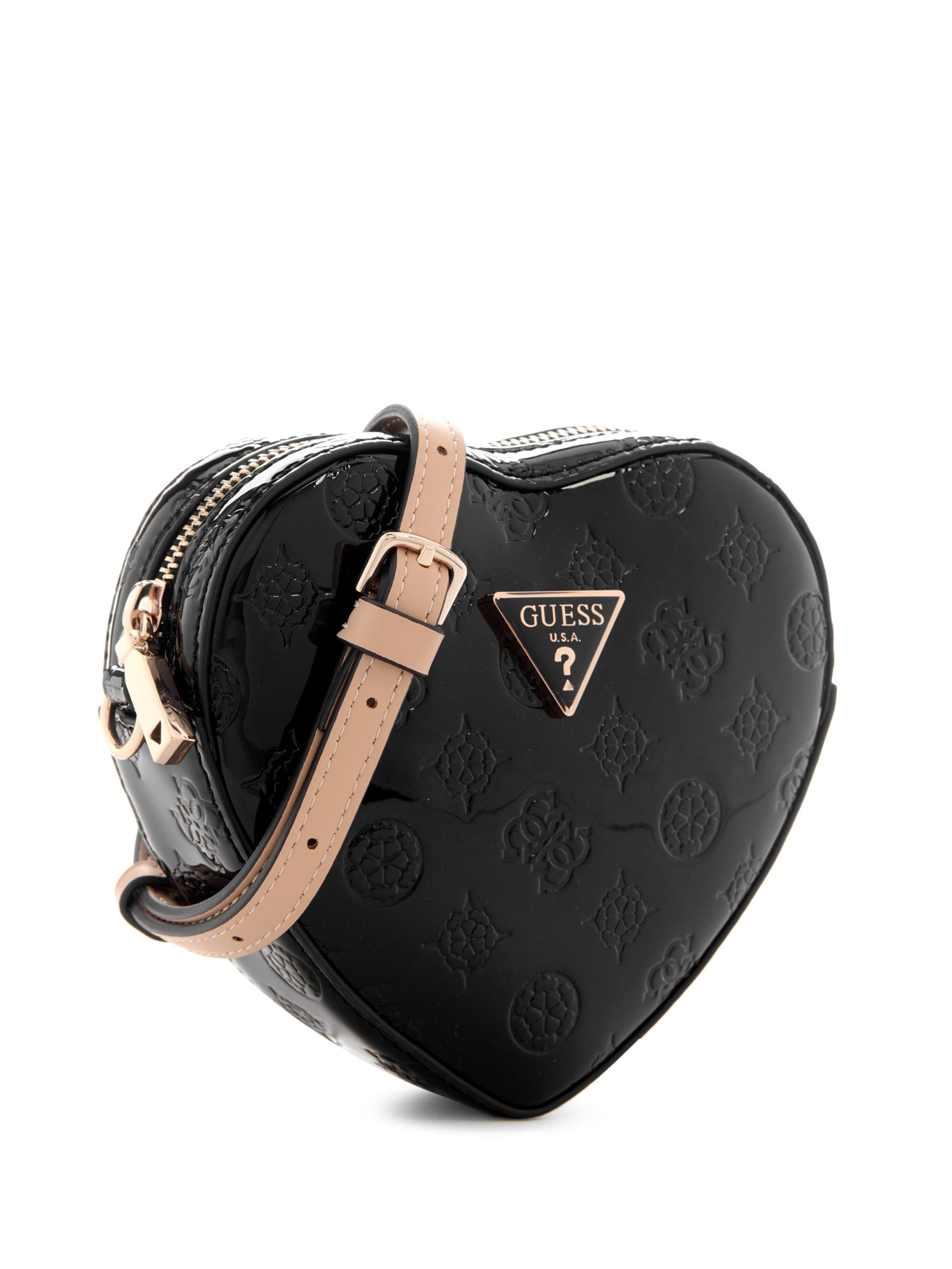 Bolsa pequena em formato de coração com logotipo em relevo Arnela