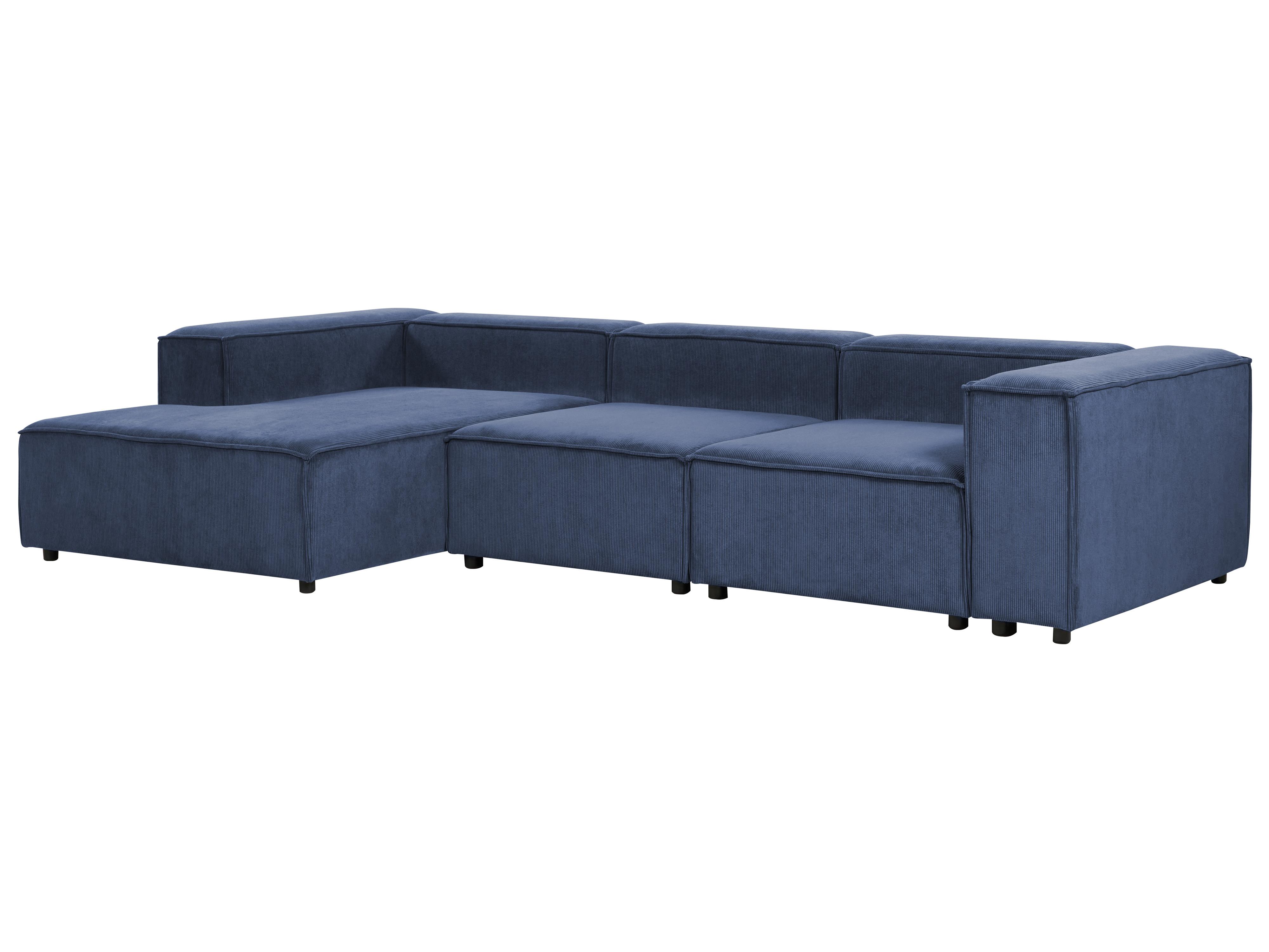 Modulaire hoekbank 4-zits ARDAL Corduroy Donkerblauw rechtszijdig