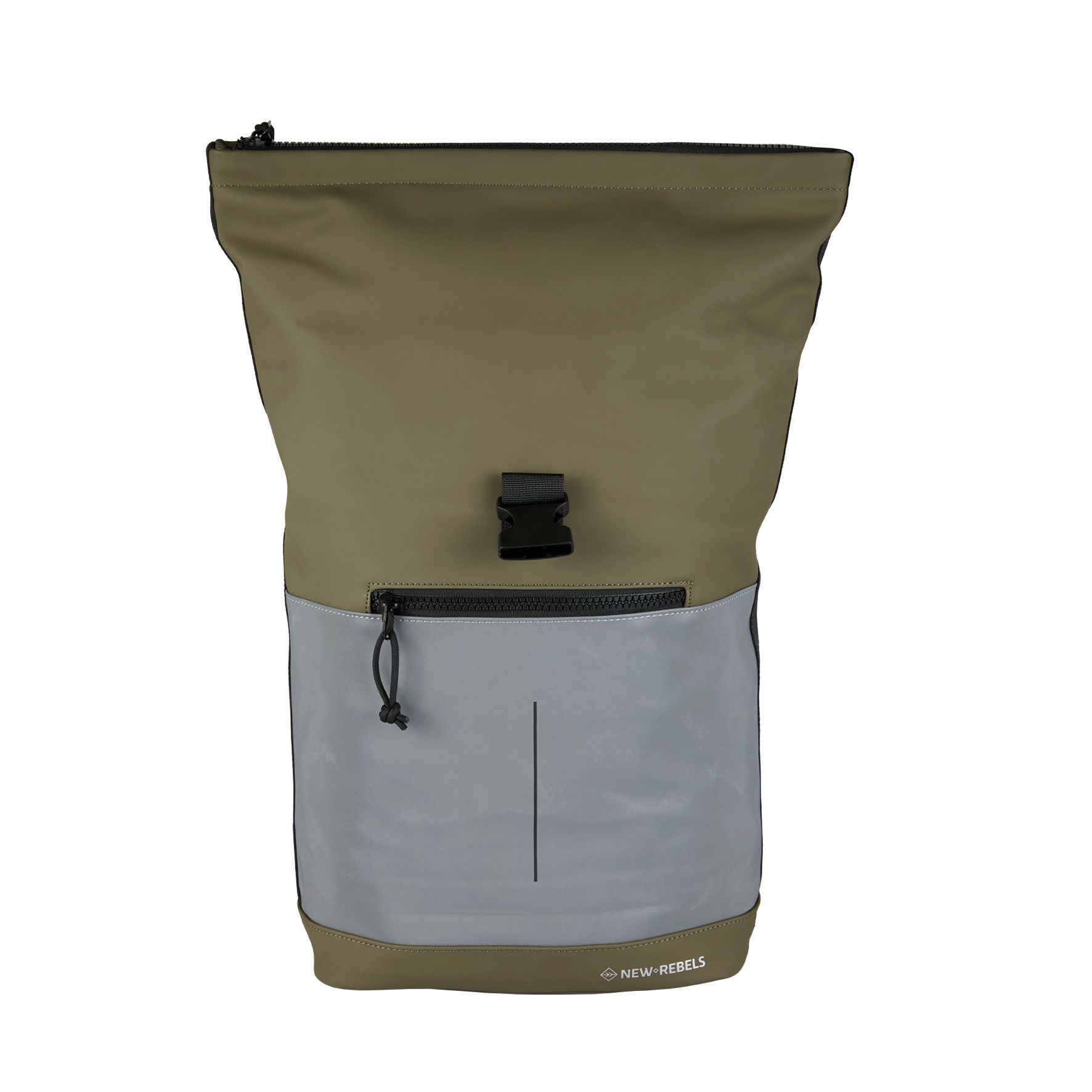New Rebels Bowie New York Rolltop Backpack Reflective Part Olive