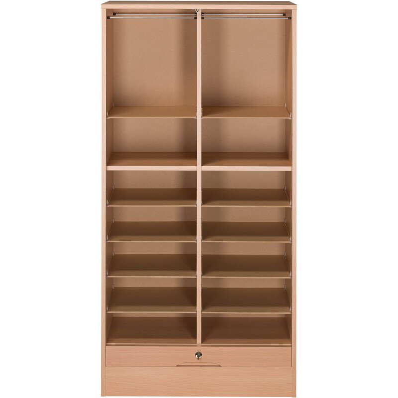 Classeur bois double à rideau H 140 cm
