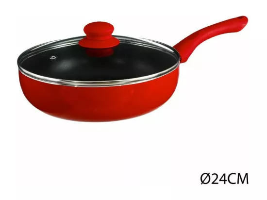 Sauteuse en aluminium - D. 24 cm - À induction - Rouge
