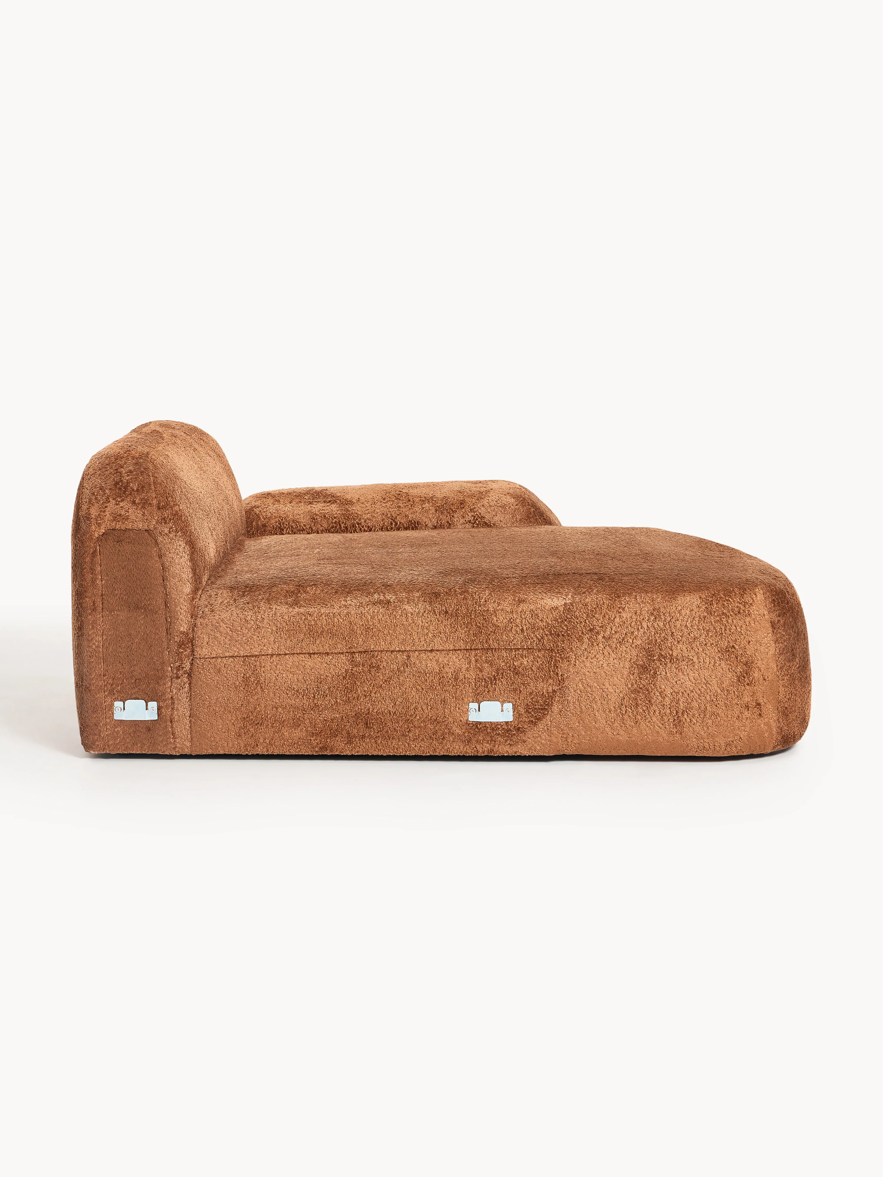 Teddy bouclé chaise-hoekmodule Wolke