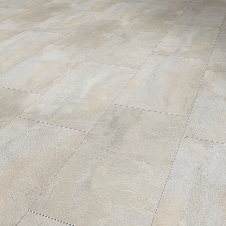 Dalle vinyle à clipser Senso Premium clic 2 Shale beige 38,9 x 72,9 cm