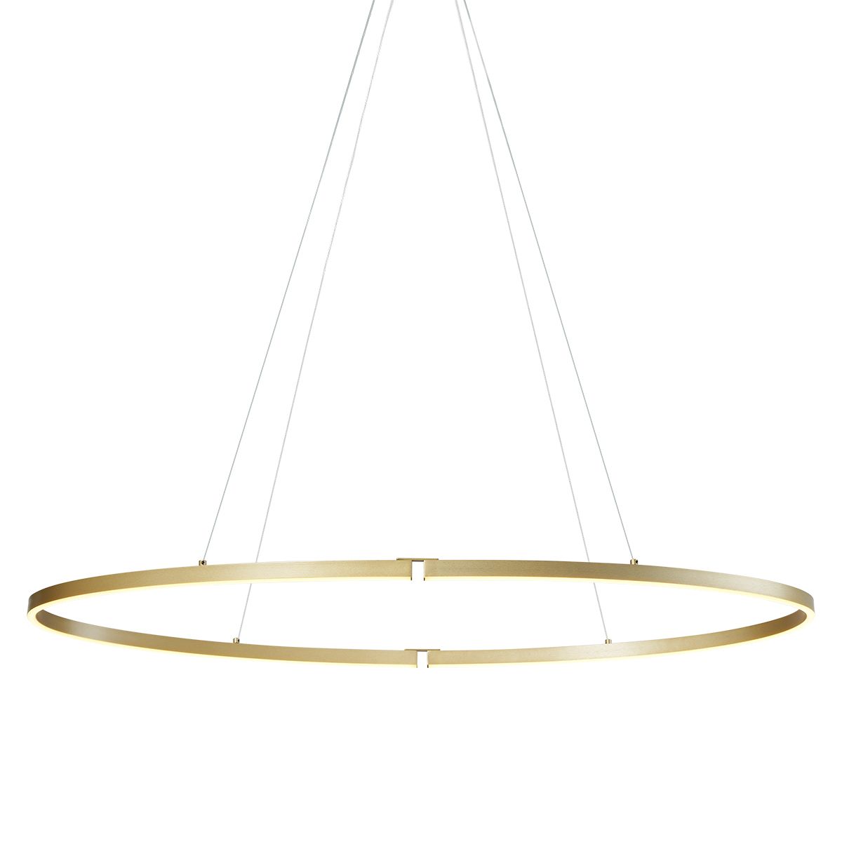 Design hanglamp messing 120cm incl. LED 3-staps dimbaar - Ovallo