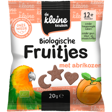 De Kleine Keuken Biologische Fruitjes met Abrikozen 20 g