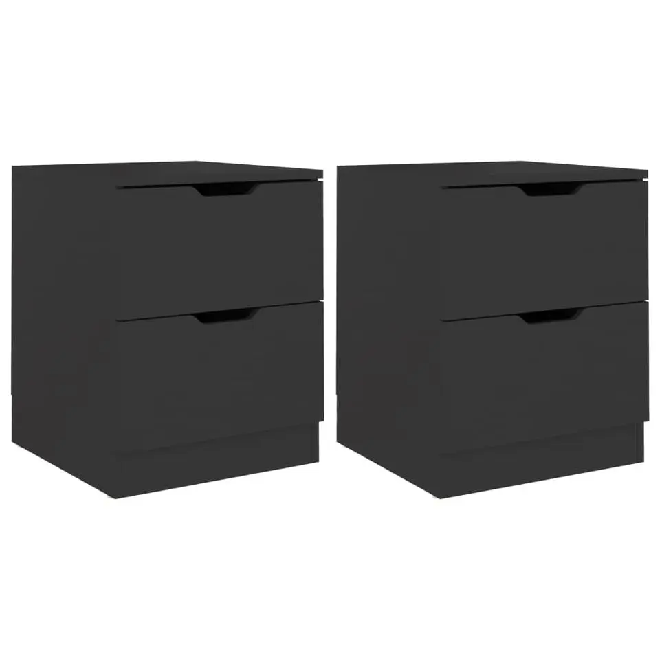vidaXL - Nachtkastje - Zwart - Bewerkt hout - 2 stuks