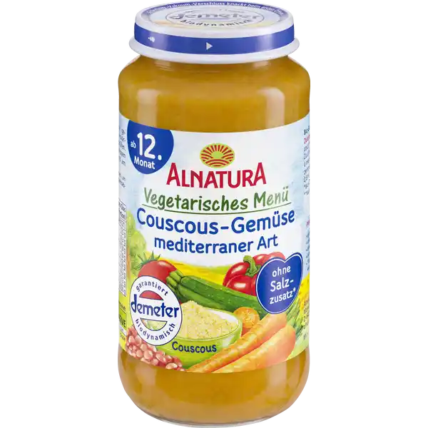 Bio Vegetarisches Menü Couscous-Gemüse mediterraner Art
