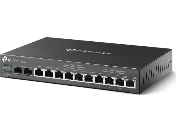 TP-Link Omada ER7212PC, Ethernet WAN, Gigabit Ethernet, Sort