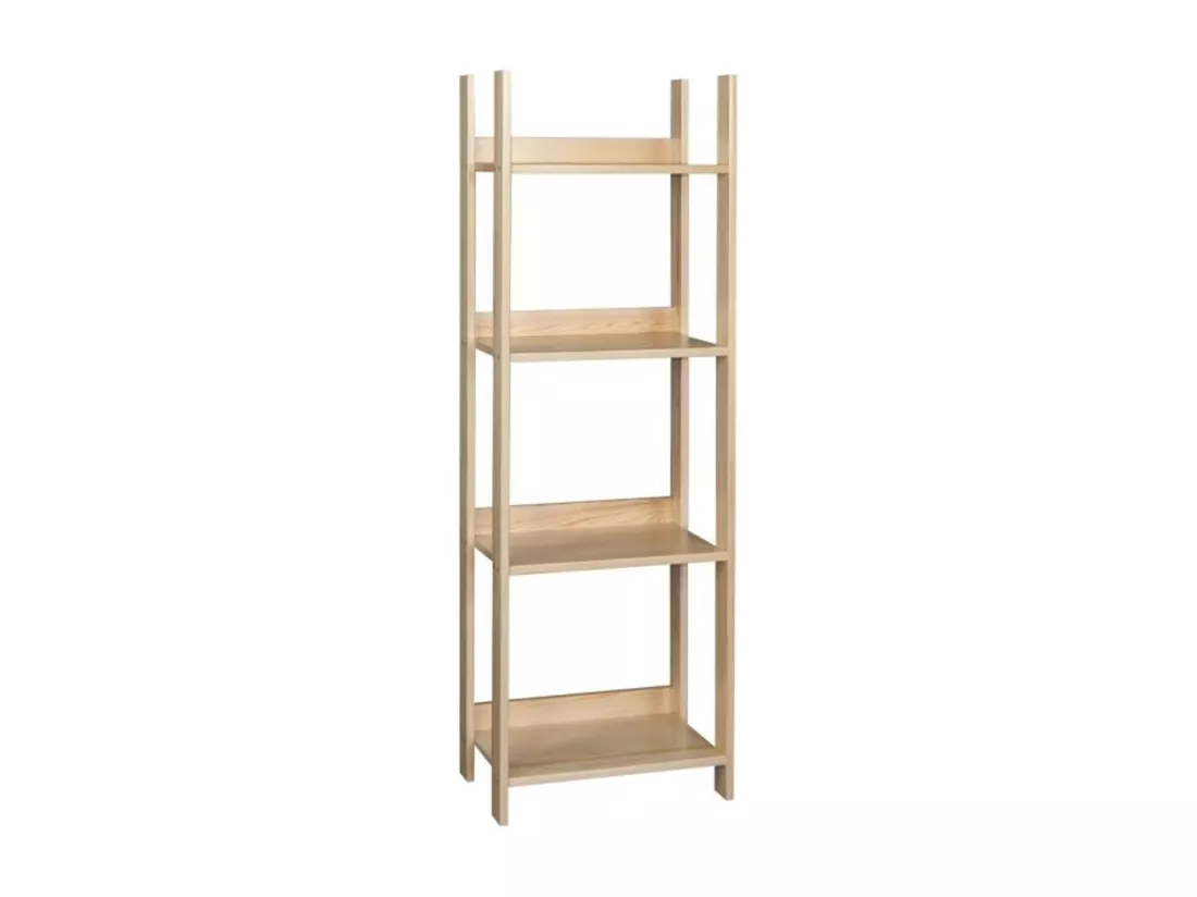 Bibliothèque en bois 150 x 54 cm Eko, 4 étagères, couleur pin