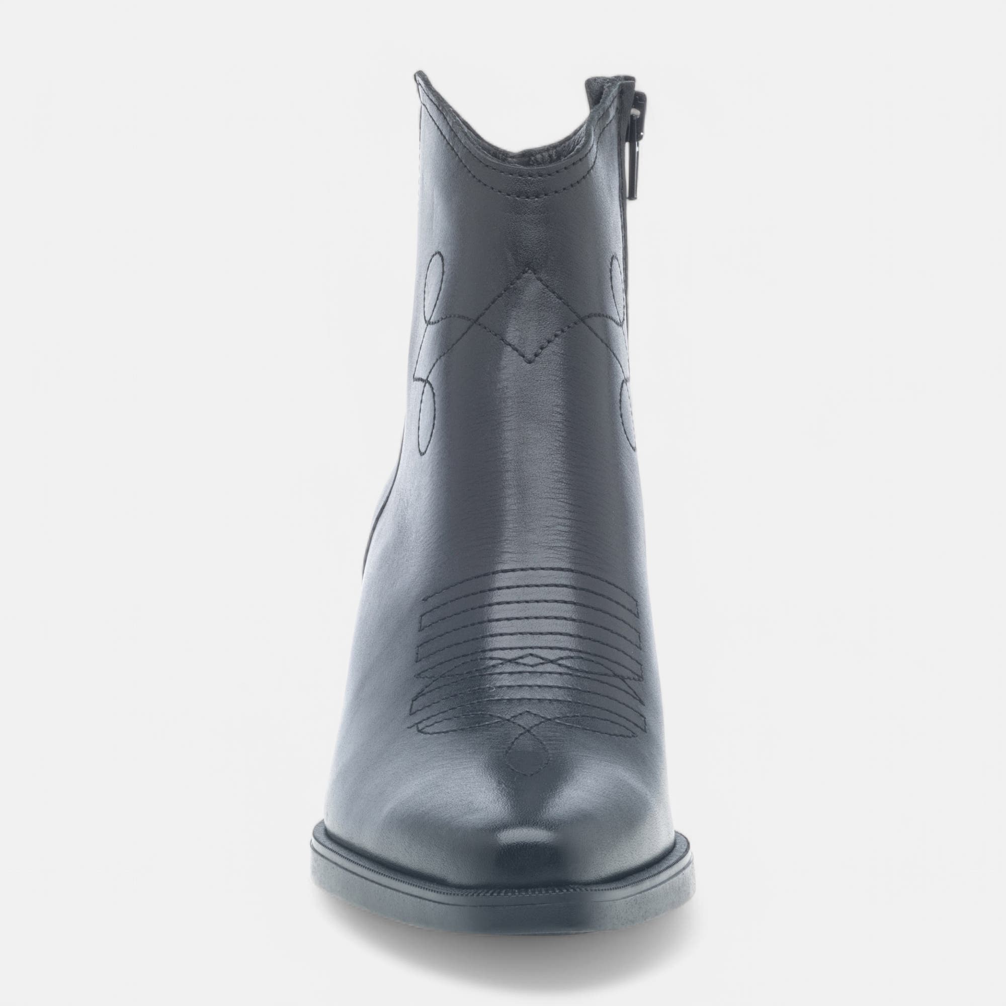 Santiags à talon Femme en cuir noir