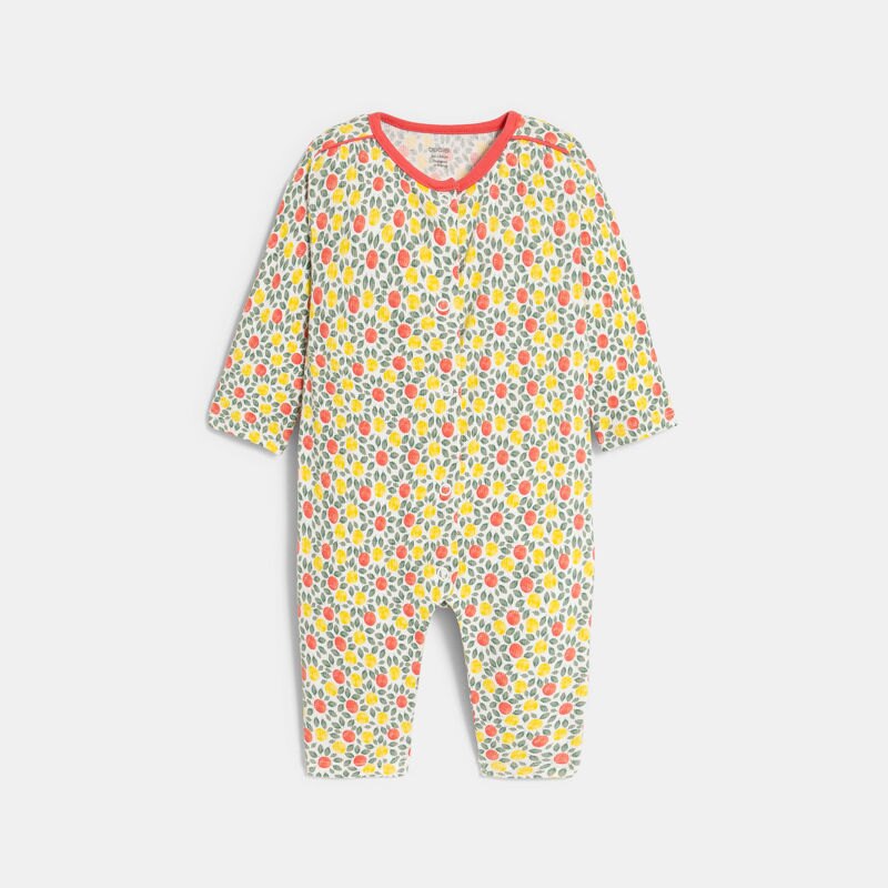 Dors-bien coton côtelé citrons jaune bébé fille Jaune