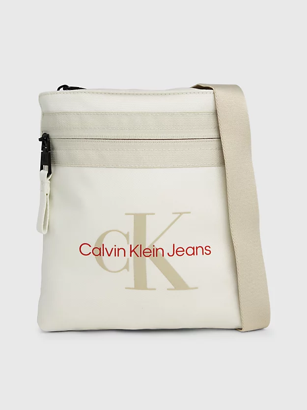 Bolsa de ombro plana com logotipo