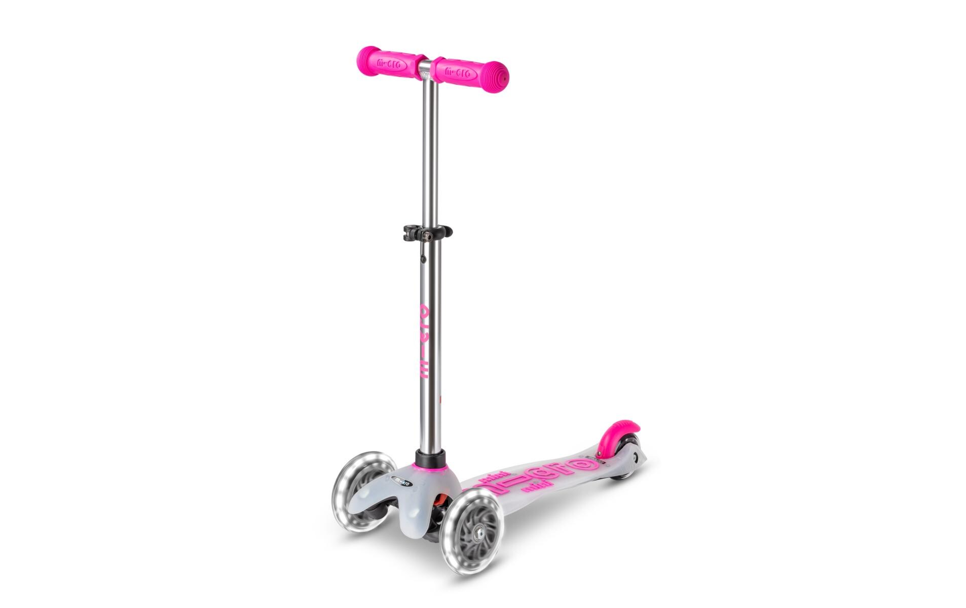 Kickboard Mini Micro Deluxe Flux LED Neon PinkKinderroller mit 3 Rädern