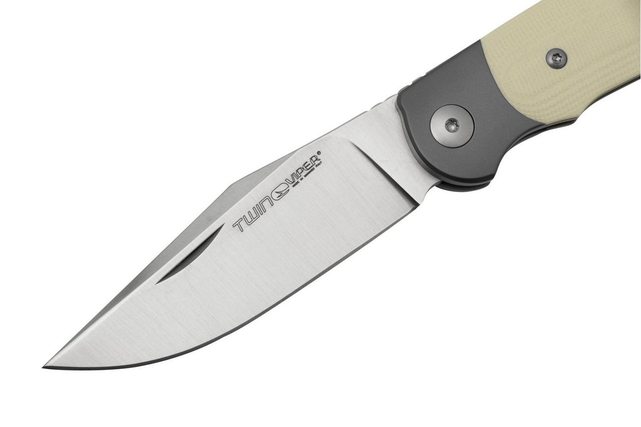 Viper Twin, V6002GI, Satin M390, Ivory G10 zakmes, Fabrizio Silvestrelli design