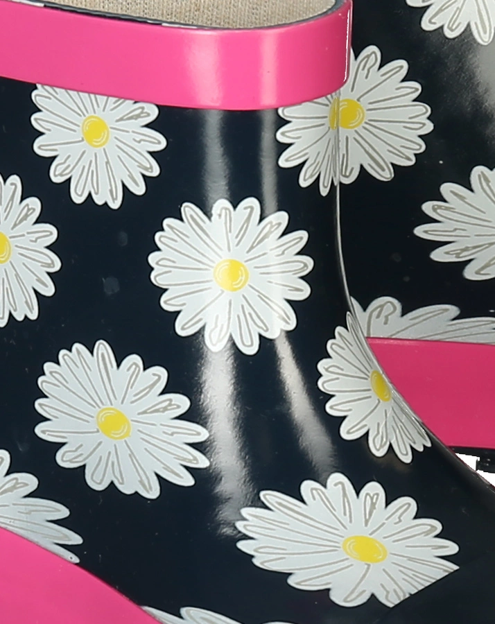 Gummistiefel MARGERITEN in dunkelblau/pink