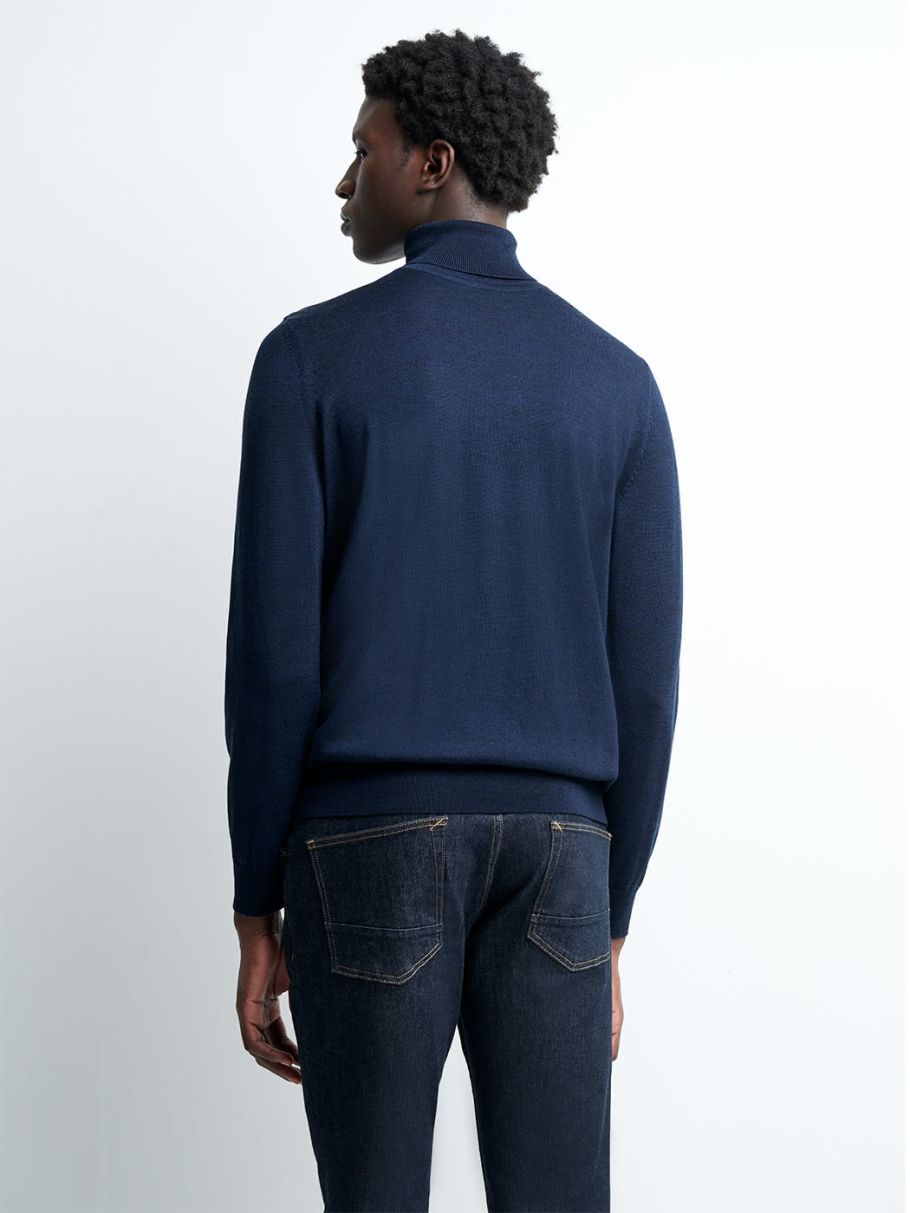 Pull col roulé en laine mérinos