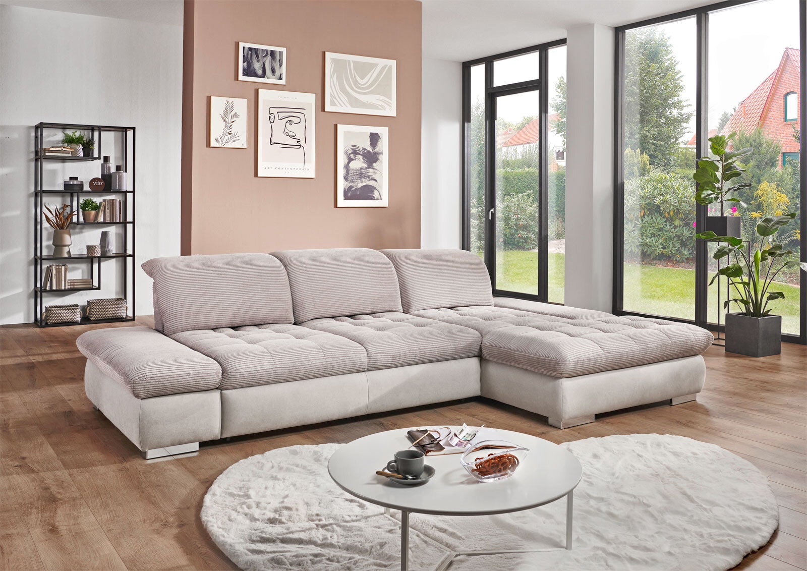 vito Ecksofa FULLA 315 x 195 cm hellgrau