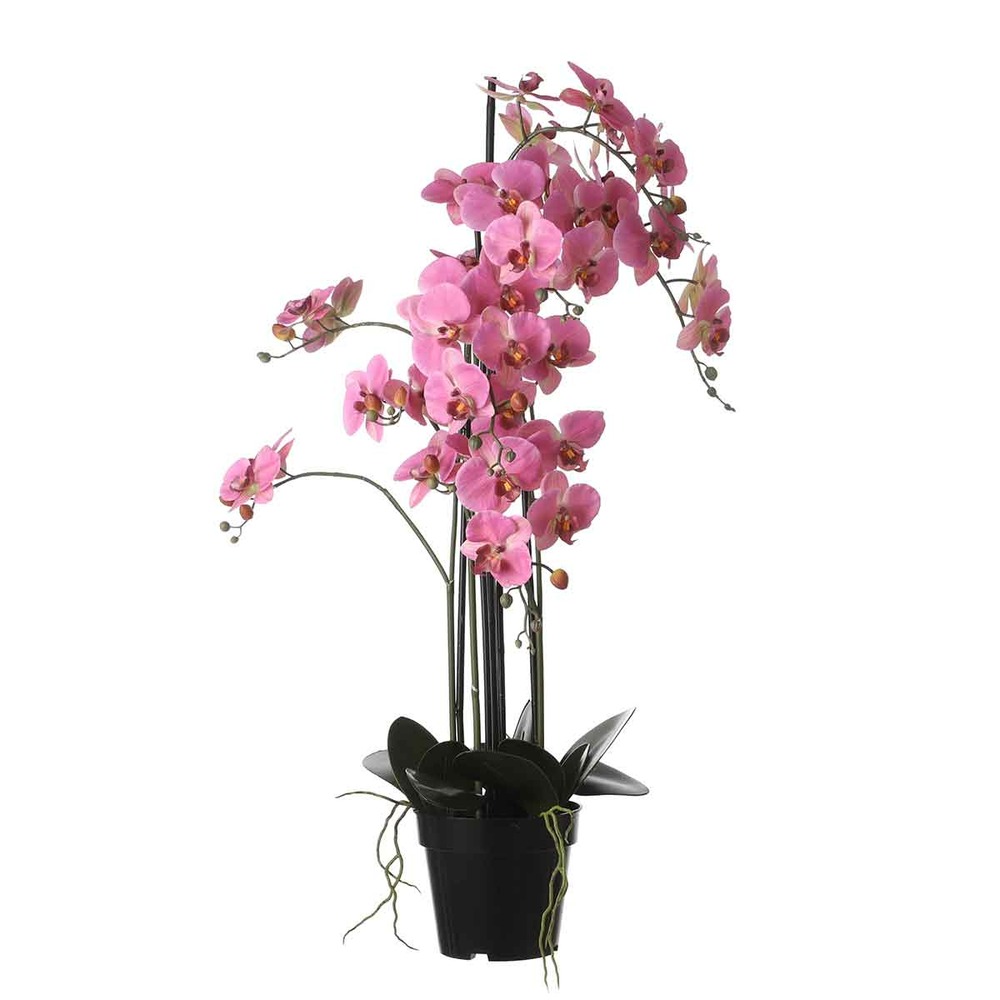 Mica decorations fleur artificielle phalaenopsis - 19x19x97 cm - pe - rose