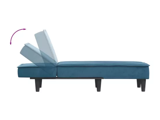 Prolenta Premium - Chaise longue bleu velours