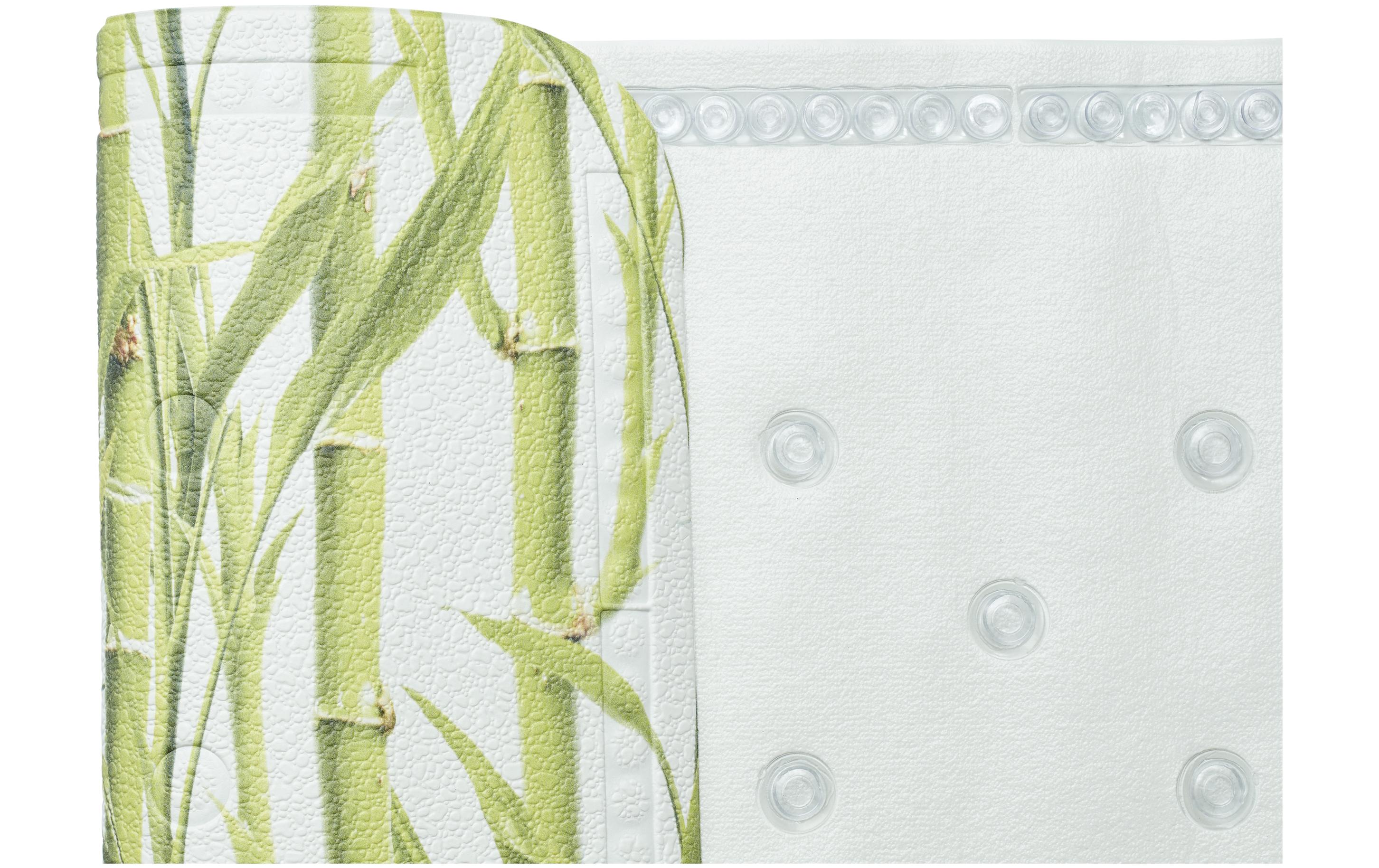 Badewanneneinlage Smoothie Bamboo 71 cm, Grün/WeissWanneneinlage mit Print