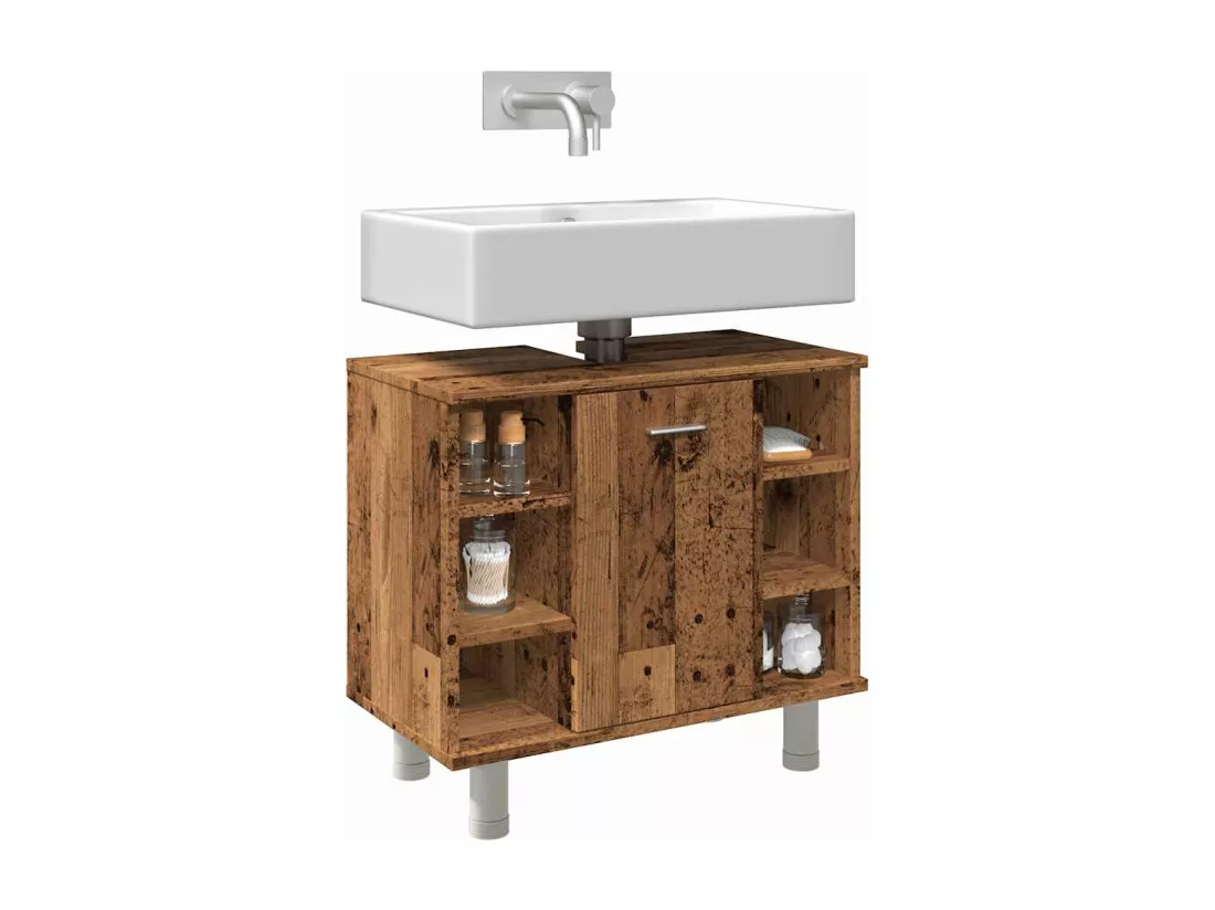 Armoire de salle de bain vieux bois 60x32x53,5 cm