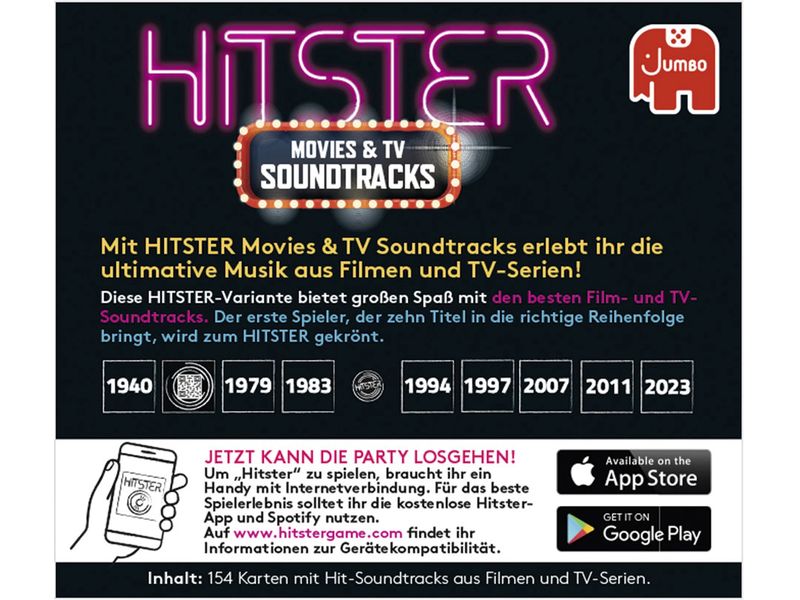Jumbo Partyspiel Hitster Soundtracks -DE- Erwachsenen-Spiele