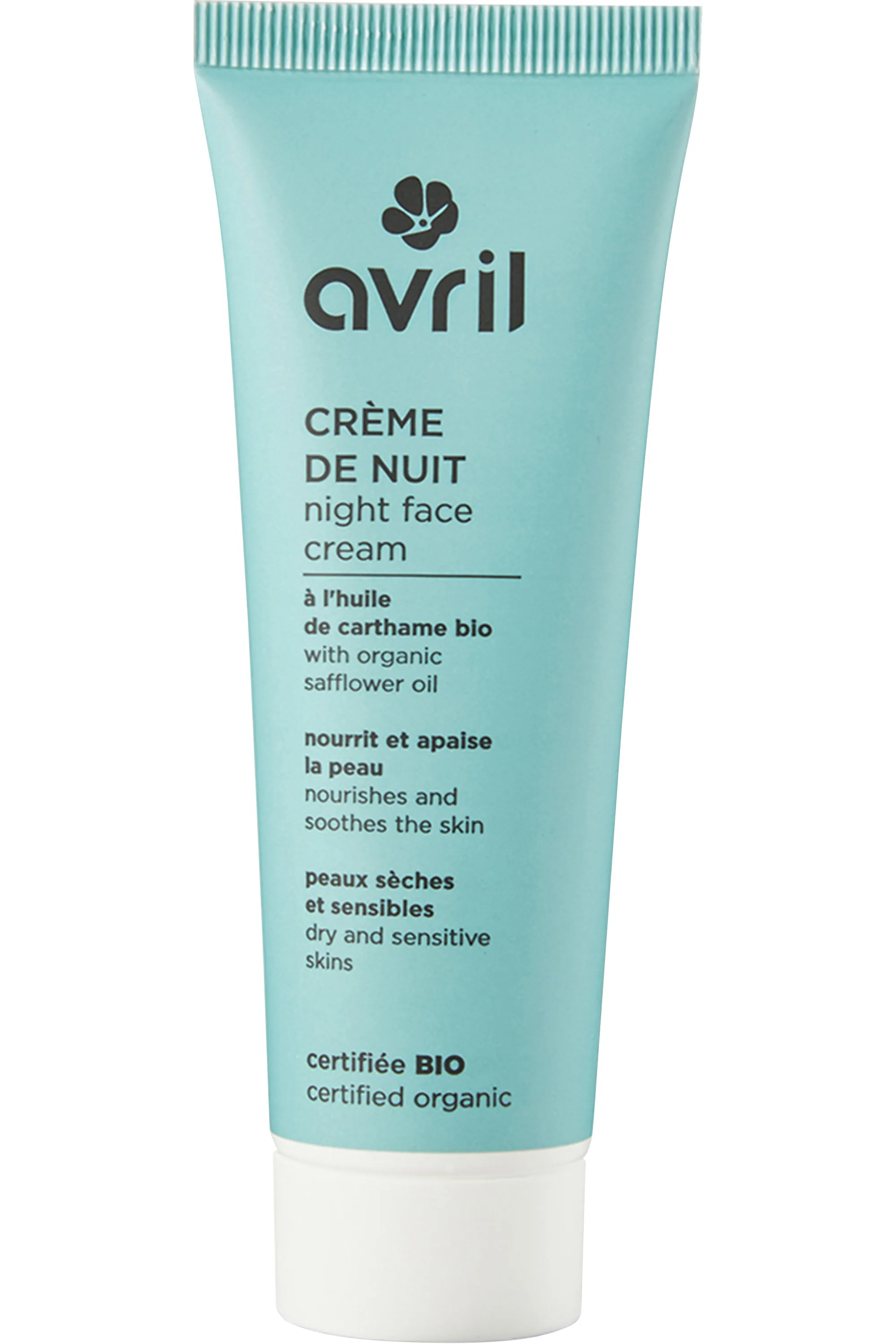 Avril Crème nuit bio peaux sèches et sensibles-50 ml